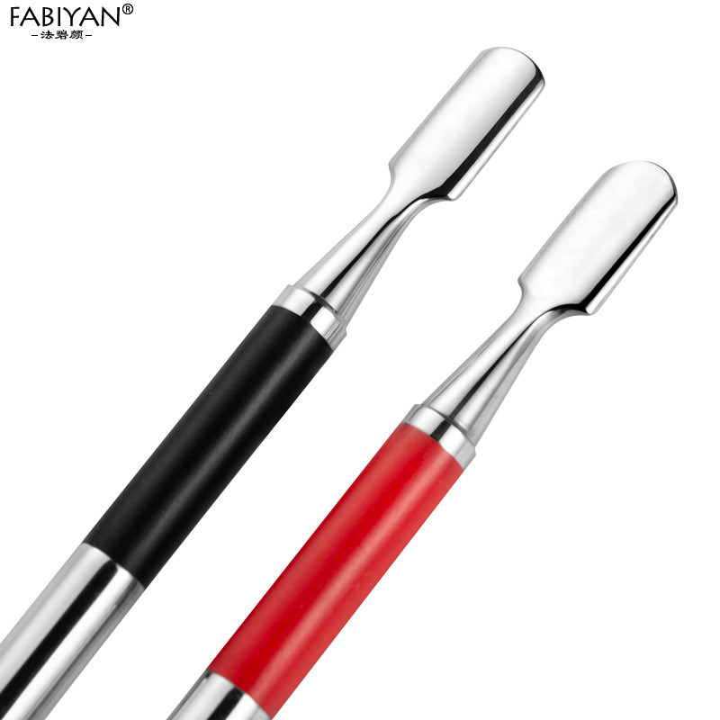 Divu galu nerūsējošā tērauda nagu mākslas kutikulas stūmējs noņemšanas līdzeklis pirksta pirksta atmirušās ādas uzgaļi lakas želeja UV manikīra pedikīra kopšanas rīki