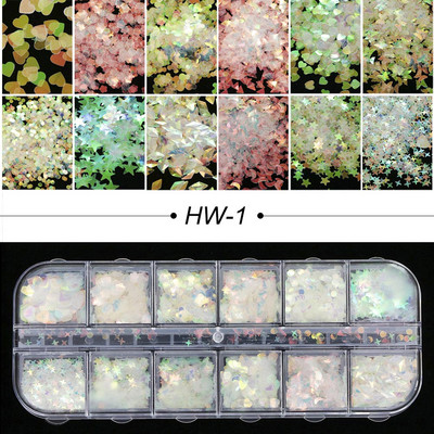 Блестящи цветни мехурчета Nail Art Пайети Блестящи холографски смесени талисмани за нокти с кръгла форма Гел лак Люспи Маникюр Декорации