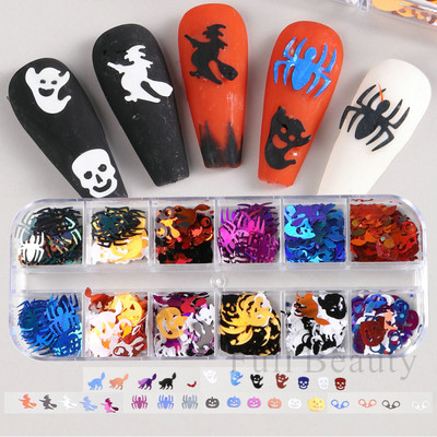 Блестящи цветни мехурчета Nail Art Пайети Блестящи холографски смесени талисмани за нокти с кръгла форма Гел лак Люспи Маникюр Декорации