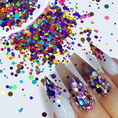 10 g miješanih šarenih okruglih šljokica za nokte Holografske laserske svjetlucave pahuljice Fine paillettes ukrasi Ljetni dodaci za nokte