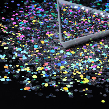 10g Смесени цветни кръгли пайети за нокти Холографски лазерни блестящи люспи Фини пайети Декорации Летни аксесоари за нокти