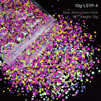 10 g miješanih šarenih okruglih šljokica za nokte Holografske laserske svjetlucave pahuljice Fine paillettes ukrasi Ljetni dodaci za nokte