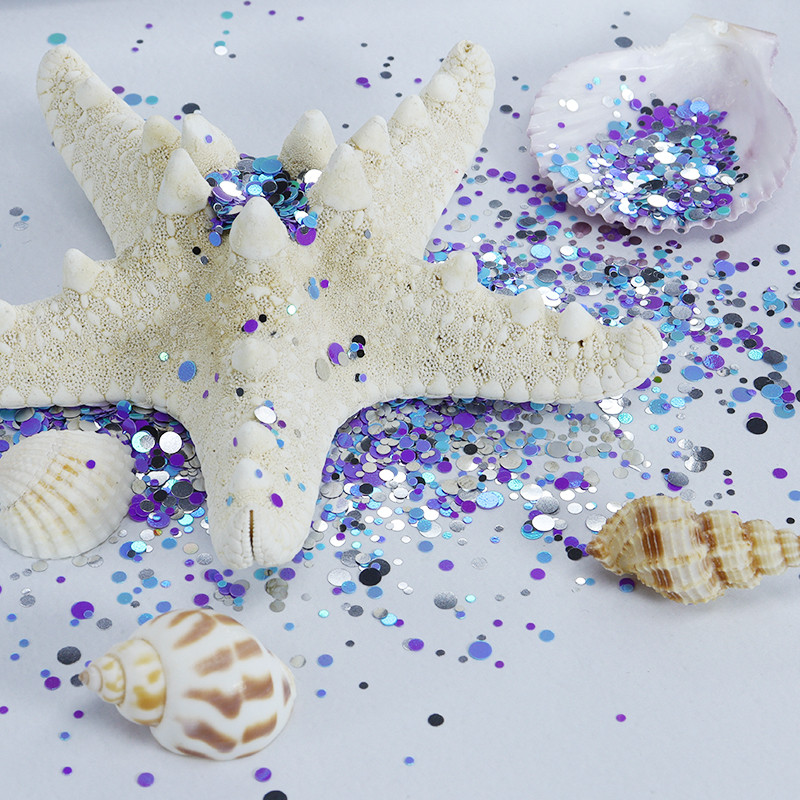 10 g miješanih šarenih okruglih šljokica za nokte Holografske laserske svjetlucave pahuljice Fine paillettes ukrasi Ljetni dodaci za nokte