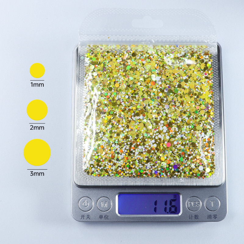 10 g miješanih šarenih okruglih šljokica za nokte Holografske laserske svjetlucave pahuljice Fine paillettes ukrasi Ljetni dodaci za nokte