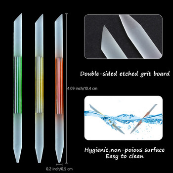 1 τεμ. Candy Color Cuticle Pusher Λίμα νυχιών Pedicure Precision Demover Cuticle for Manicure Εργαλεία νυχιών από κρυστάλλινο γυαλί διπλής όψης