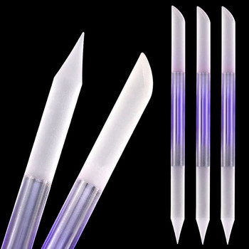 1 τεμ. Candy Color Cuticle Pusher Λίμα νυχιών Pedicure Precision Demover Cuticle for Manicure Εργαλεία νυχιών από κρυστάλλινο γυαλί διπλής όψης