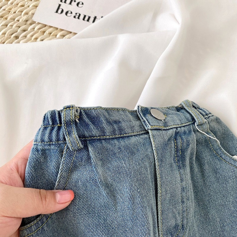 2023. gada pavasaris, rudens, vasara, ikdienišķa meitene, brīvi džinsa svārki, šķelti, zili svārki, jauki, mazuļi, maziem bērniem, balets, 18 M-7 G