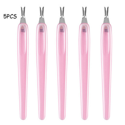 1PC/5BUC unghii împingător cuticulă din oțel inoxidabil unghii instrumente pentru îndepărtarea cuticulelor pentru unghii piele moartă furculiță tăietor împingător manichiură