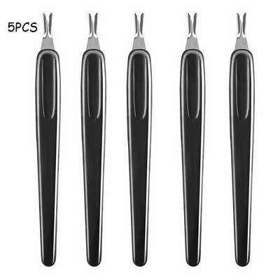 1PC/5BUC unghii împingător cuticulă din oțel inoxidabil unghii instrumente pentru îndepărtarea cuticulelor pentru unghii piele moartă furculiță tăietor împingător manichiură