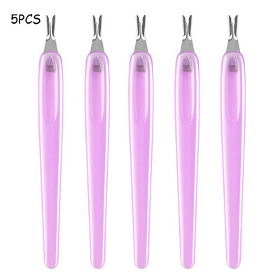1PC/5BUC unghii împingător cuticulă din oțel inoxidabil unghii instrumente pentru îndepărtarea cuticulelor pentru unghii piele moartă furculiță tăietor împingător manichiură