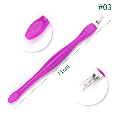 1PC/5BUC unghii împingător cuticulă din oțel inoxidabil unghii instrumente pentru îndepărtarea cuticulelor pentru unghii piele moartă furculiță tăietor împingător manichiură