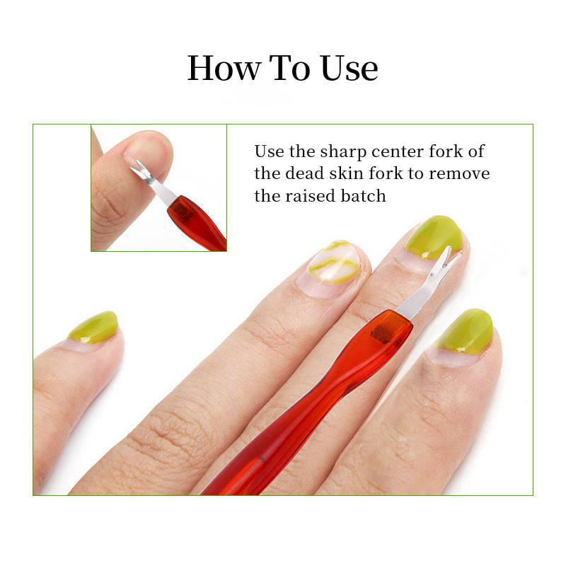 1PC/5BUC unghii împingător cuticulă din oțel inoxidabil unghii instrumente pentru îndepărtarea cuticulelor pentru unghii piele moartă furculiță tăietor împingător manichiură