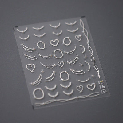 1 gab. 5D japāņu korejiešu zvaigznīšu ķēdes nagu uzlīmes Luksusa zelta sudraba pašlīmējošās slīdnes nagu mākslas apdarei uzlīmes Izejmateriāli DIY