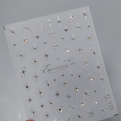 1 gab. 5D japāņu korejiešu zvaigznīšu ķēdes nagu uzlīmes Luksusa zelta sudraba pašlīmējošās slīdnes nagu mākslas apdarei uzlīmes Izejmateriāli DIY