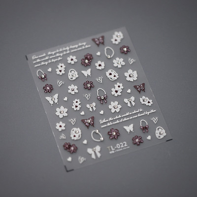 1 gab. 5D japāņu korejiešu zvaigznīšu ķēdes nagu uzlīmes Luksusa zelta sudraba pašlīmējošās slīdnes nagu mākslas apdarei uzlīmes Izejmateriāli DIY