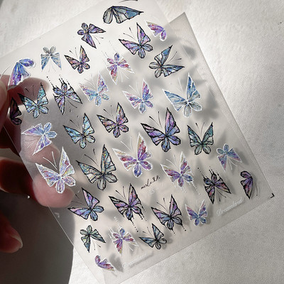 1 gab. 5D japāņu korejiešu zvaigznīšu ķēdes nagu uzlīmes Luksusa zelta sudraba pašlīmējošās slīdnes nagu mākslas apdarei uzlīmes Izejmateriāli DIY