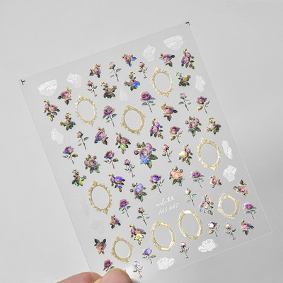 1 gab. 5D japāņu korejiešu zvaigznīšu ķēdes nagu uzlīmes Luksusa zelta sudraba pašlīmējošās slīdnes nagu mākslas apdarei uzlīmes Izejmateriāli DIY