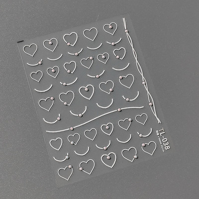 1 gab. 5D japāņu korejiešu zvaigznīšu ķēdes nagu uzlīmes Luksusa zelta sudraba pašlīmējošās slīdnes nagu mākslas apdarei uzlīmes Izejmateriāli DIY