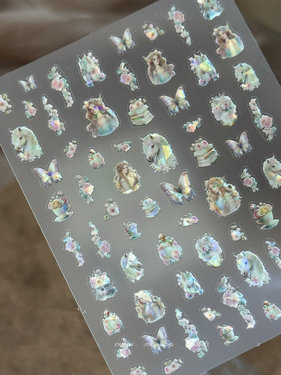 1 gab. 5D japāņu korejiešu zvaigznīšu ķēdes nagu uzlīmes Luksusa zelta sudraba pašlīmējošās slīdnes nagu mākslas apdarei uzlīmes Izejmateriāli DIY