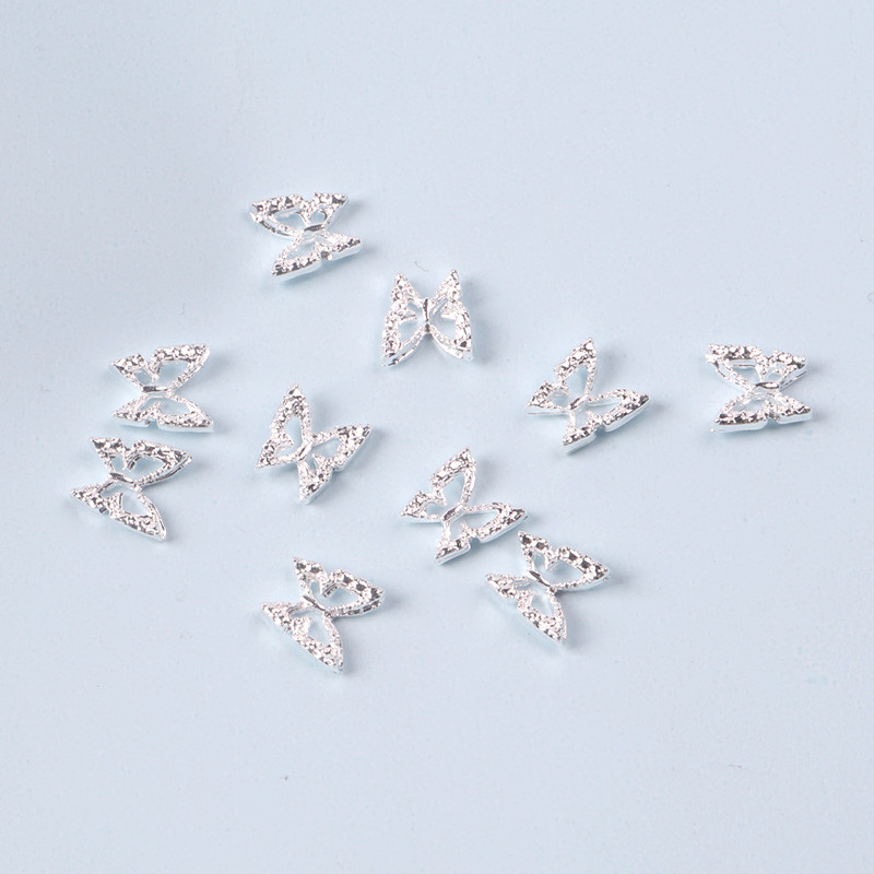 10 komada privjesak za nokte Bufferfly Metalne figure za nokte 3d dijelovi za nokte Metalni privjesci Kawaii dodaci za manikuru Rhinestone