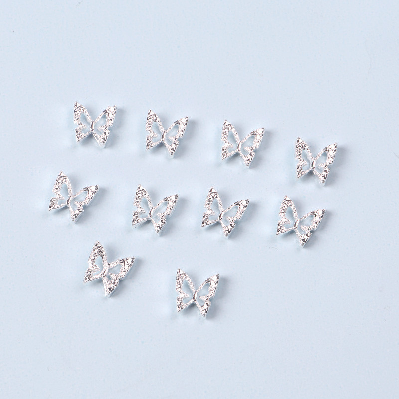 10 komada privjesak za nokte Bufferfly Metalne figure za nokte 3d dijelovi za nokte Metalni privjesci Kawaii dodaci za manikuru Rhinestone