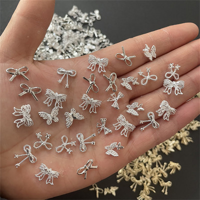 10 τμχ 3D Exquisite Japanese Alloy Nail Art Charms Luxury Kawaii Bow Butterfly Κοσμήματα Διακόσμηση νυχιών με στρας DIY Αξεσουάρ