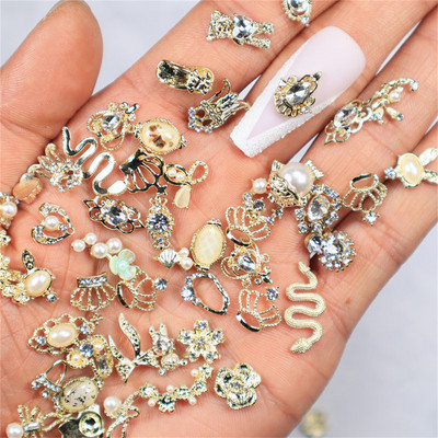 10 gab. 3D izsmalcināti japāņu sakausējuma nagu mākslas piekariņi Luksusa Kawaii Bow Butterfly Juvelierizstrādājumi Nagu Rhinestone Dekorācijas DIY aksesuāri