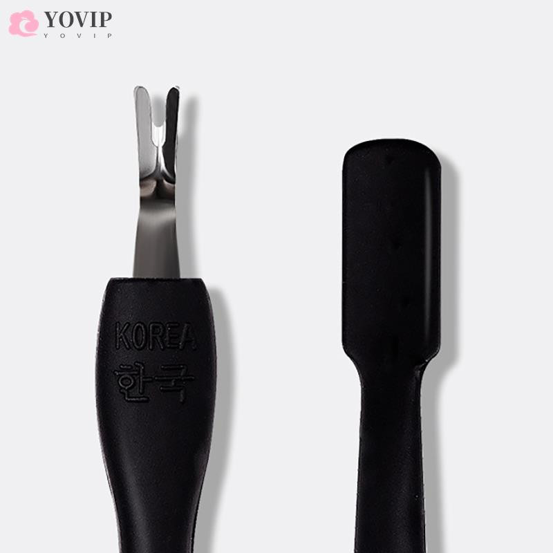 1 gab. Divu galviņu kutikulas trimmeris stūmējs kutikulas naža noņemšanai atmirušās ādas noņemšanai V-veida dakšas manikīra pedikīra nagu mākslas rīks