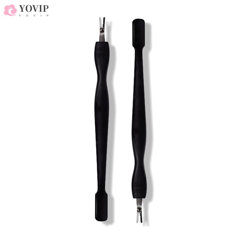 1 gab. Divu galviņu kutikulas trimmeris stūmējs kutikulas naža noņemšanai atmirušās ādas noņemšanai V-veida dakšas manikīra pedikīra nagu mākslas rīks