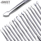 Ανοξείδωτο ατσάλι Διπλής κεφαλής ωστήρα επιδερμίδας για νύχια Επαγγελματικά αξεσουάρ μανικιούρ Εργαλεία Nail Art Dead Skin Remover ST01-32