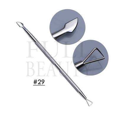 Ανοξείδωτο ατσάλι Διπλής κεφαλής ωστήρα επιδερμίδας για νύχια Επαγγελματικά αξεσουάρ μανικιούρ Εργαλεία Nail Art Dead Skin Remover ST01-32