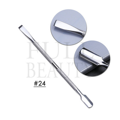 Ανοξείδωτο ατσάλι Διπλής κεφαλής ωστήρα επιδερμίδας για νύχια Επαγγελματικά αξεσουάρ μανικιούρ Εργαλεία Nail Art Dead Skin Remover ST01-32