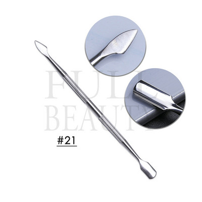 Ανοξείδωτο ατσάλι Διπλής κεφαλής ωστήρα επιδερμίδας για νύχια Επαγγελματικά αξεσουάρ μανικιούρ Εργαλεία Nail Art Dead Skin Remover ST01-32