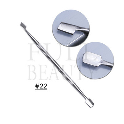 Ανοξείδωτο ατσάλι Διπλής κεφαλής ωστήρα επιδερμίδας για νύχια Επαγγελματικά αξεσουάρ μανικιούρ Εργαλεία Nail Art Dead Skin Remover ST01-32