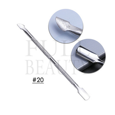 Ανοξείδωτο ατσάλι Διπλής κεφαλής ωστήρα επιδερμίδας για νύχια Επαγγελματικά αξεσουάρ μανικιούρ Εργαλεία Nail Art Dead Skin Remover ST01-32