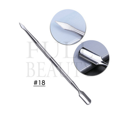 Ανοξείδωτο ατσάλι Διπλής κεφαλής ωστήρα επιδερμίδας για νύχια Επαγγελματικά αξεσουάρ μανικιούρ Εργαλεία Nail Art Dead Skin Remover ST01-32