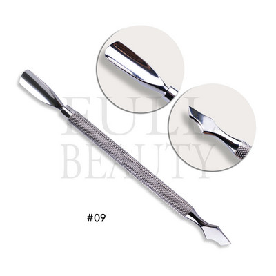 Ανοξείδωτο ατσάλι Διπλής κεφαλής ωστήρα επιδερμίδας για νύχια Επαγγελματικά αξεσουάρ μανικιούρ Εργαλεία Nail Art Dead Skin Remover ST01-32