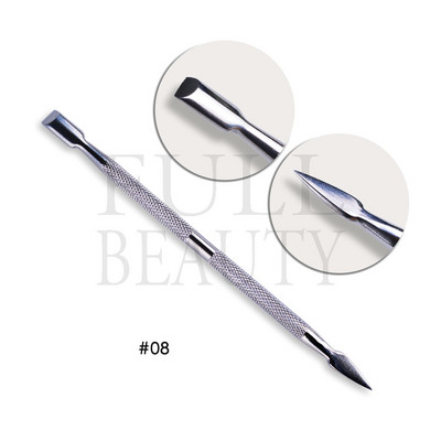 Ανοξείδωτο ατσάλι Διπλής κεφαλής ωστήρα επιδερμίδας για νύχια Επαγγελματικά αξεσουάρ μανικιούρ Εργαλεία Nail Art Dead Skin Remover ST01-32