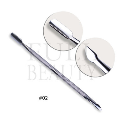 Ανοξείδωτο ατσάλι Διπλής κεφαλής ωστήρα επιδερμίδας για νύχια Επαγγελματικά αξεσουάρ μανικιούρ Εργαλεία Nail Art Dead Skin Remover ST01-32