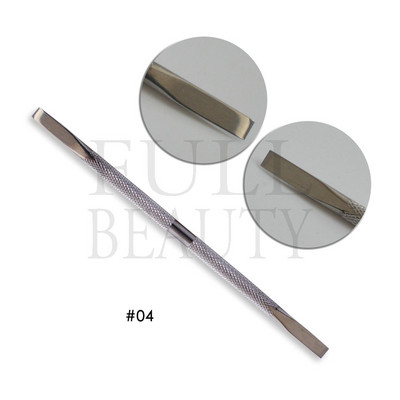 Ανοξείδωτο ατσάλι Διπλής κεφαλής ωστήρα επιδερμίδας για νύχια Επαγγελματικά αξεσουάρ μανικιούρ Εργαλεία Nail Art Dead Skin Remover ST01-32