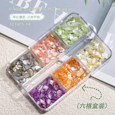 Neregulāras Abalone Shell nagu mākslas pārslas 12 režģi/kaste Dabiskas jūras gliemežvāku šķēlītes nagu piekariņi 3D spīdīgi gliemežvāku vizuļi manikīra pārslas