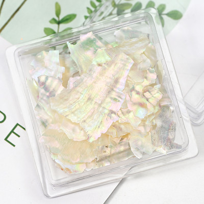 Neregulāras Abalone Shell nagu mākslas pārslas 12 režģi/kaste Dabiskas jūras gliemežvāku šķēlītes nagu piekariņi 3D spīdīgi gliemežvāku vizuļi manikīra pārslas