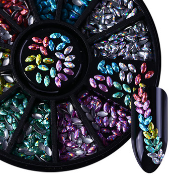 BORN PRETTY Малки неправилни мъниста за нокти Смесени цветни камъни Маникюр 3D Декорация за нокти в пирони на колела Аксесоари