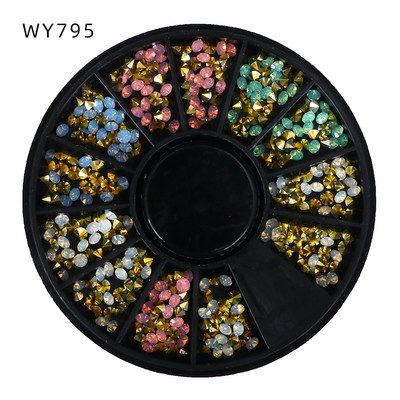 BORN PRETTY nagu Rhinestone mazas neregulāras krelles jauktas krāsas akmens manikīrs 3D nagu mākslas rotājumi uz riteņu nagiem aksesuāri