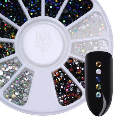 BORN PRETTY nagu Rhinestone mazas neregulāras krelles jauktas krāsas akmens manikīrs 3D nagu mākslas rotājumi uz riteņu nagiem aksesuāri