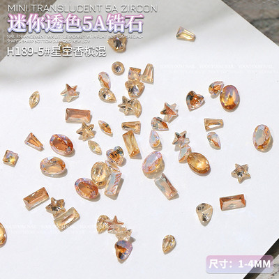 50 τμχ Sparkle 5A Mini Zircon Aurora Ice Translucent Mix Shapes Sharp Diamonds Nail Art Rhinestones Διακοσμητικά Γούρια μανικιούρ