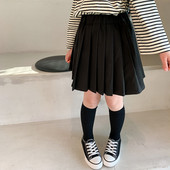 Pavasara bērnu vienkrāsaini kroku svārki meitenēm rudens mazuļu koledžas stila moderni, daudzpusīgi pusgaruma īsi svārki