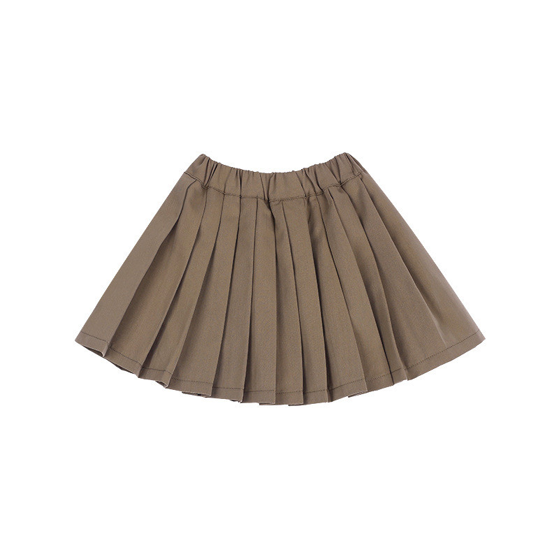 Pavasara bērnu vienkrāsaini kroku svārki meitenēm rudens mazuļu koledžas stila moderni, daudzpusīgi pusgaruma īsi svārki