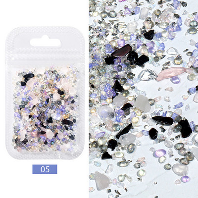 Dobu sirds pērļu nagu graduēta krāsu uzlīme Pērļu dekorēšana DIY nagu amatniecība Aksesuāri Šarms nagu mākslas rotaslietas