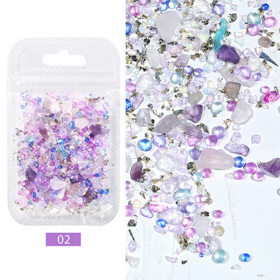 Dobu sirds pērļu nagu graduēta krāsu uzlīme Pērļu dekorēšana DIY nagu amatniecība Aksesuāri Šarms nagu mākslas rotaslietas